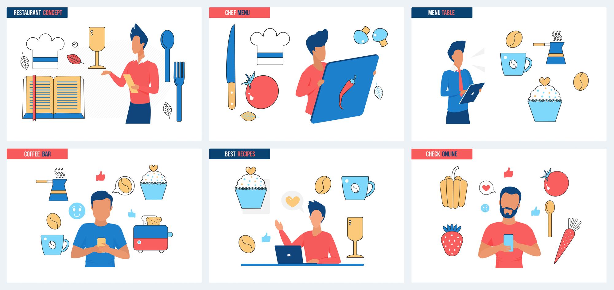 Pricing tier illustration with kitchen tools